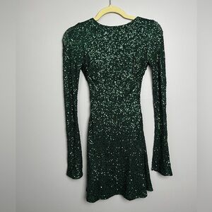 Lucy in the sky Elegant Green Sequin Dress